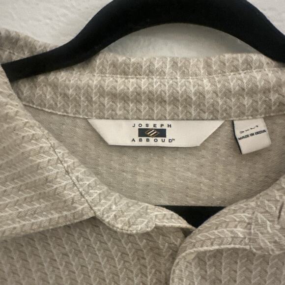 Joseph Abboud Men Polo Shirt Tan Stripped Short Sleeve 2‎ X - Picture 2 of 6